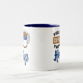 First Coffee Dann Harfe Music Lover Zweifarbige Tasse (Mittel)