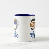 First Coffee Dann Ukulele Music Lover Zweifarbige Tasse (Mittel)