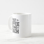 First Coffee Second Teach Funny Teacher Shirt zurü Kaffeetasse (Vorderseite Links)