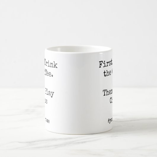 First Coffee Then I Play Chess funny Kaffeetasse (Mittel)