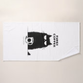 First Coffee Then Meow – Funny Cat Coffee Lover Badehandtuch (Badehandtuch)