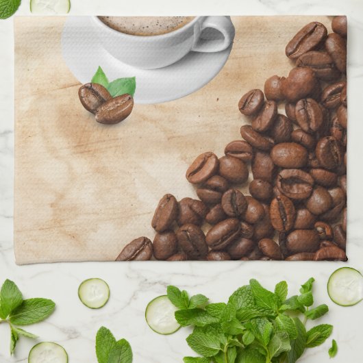 First Coffee, Then the Day – Sarah Kitchen Towel Geschirrtuch (Gefaltet)