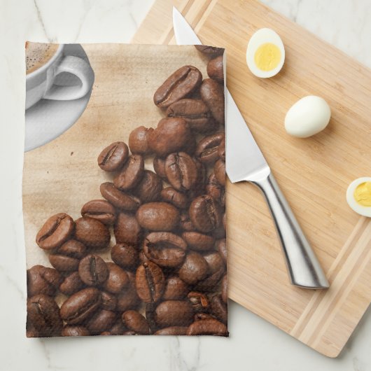 First Coffee, Then the Day – Sarah Kitchen Towel Geschirrtuch (Viertel Falte)