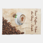 First Coffee, Then the Day – Sarah Kitchen Towel Geschirrtuch (Horizontal)