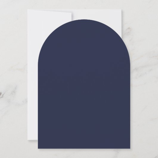 First Communion Arch Navy Blue Simple Script Boy Einladung (Rückseite)