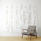 First Communion banner backdrop gold Wandteppich (Beispiel (Horizontal))