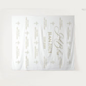 First Communion banner backdrop gold Wandteppich (Vorderseite (Horizontal))