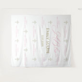 First Communion banner backdrop pink and gold Wandteppich (Vorderseite (Horizontal))