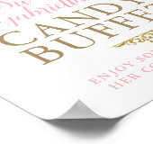 First Communion & Baptism CANDY BUFFET PINK Poster (Ecke)