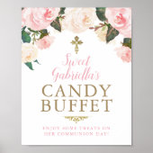 First Communion & Baptism CANDY BUFFET PINK Poster (Vorne)