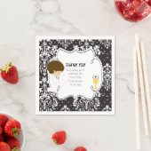 First Communion Brünett Boy Black Damask Serviette (Beispiel)