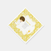 First Communion Brünett Boy Gold Damask Serviette (Ecke)