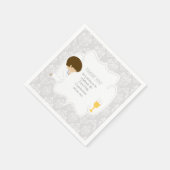 First Communion Brünett Boy Silver Damask Serviette (Ecke)