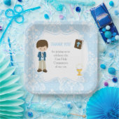 First Communion Brünett Hair Boy Vielen Dank Pappteller (Party)