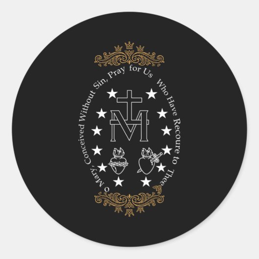 First Communion Catholic O Mary For Boy Girl Kids Runder Aufkleber (Vorderseite)