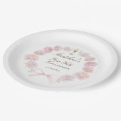 first communion delicate peonies frame pappteller (Schrägansicht)