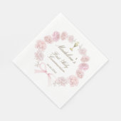 first communion delicate peonies frame serviette (Ecke)