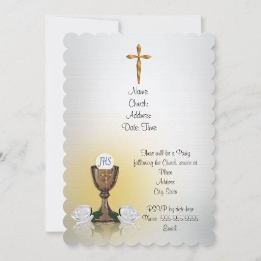 First Communion Einladung (Rückseite)