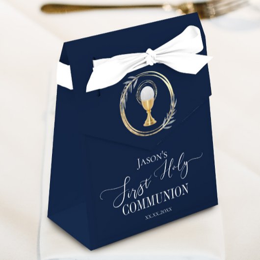 First Communion elegant blau Geschenkschachtel