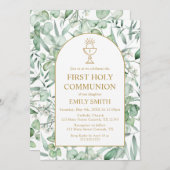 First Communion Eucalyptus leaves Invitation Einladung (Vorne/Hinten)