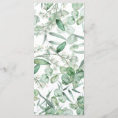 First Communion Eucalyptus leaves Menu Menükarte (Rückseite)