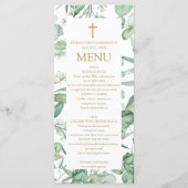 First Communion Eucalyptus leaves Menu  Menükarte (Vorderseite)