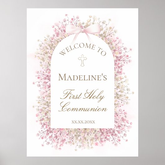 First Communion floral welcome Poster (Vorne)