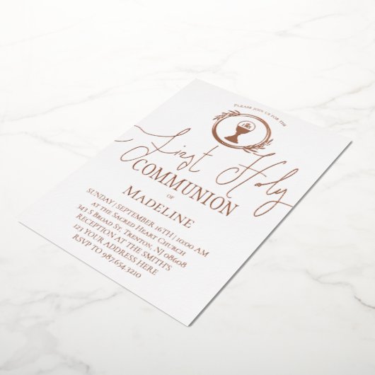 First Communion Folieneinladung (Gedreht)
