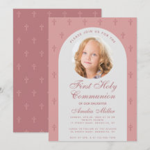 First Communion Girl Foto Dusty Rose Arch Modern