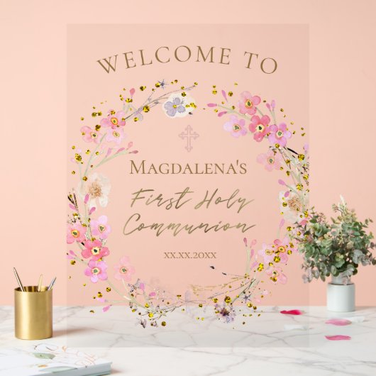 First Communion girl welcome Acrylschild (Hochzeit)