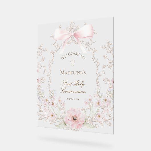 First Communion girl welcome Acrylschild (Winkel)