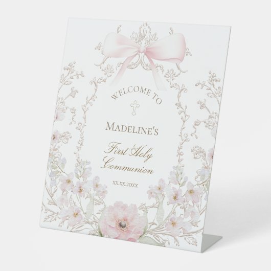 First Communion girl welcome Sockelschild (Vorderseite)