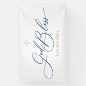 First Communion God Bless Blue banner backdrop  (Vertikal)