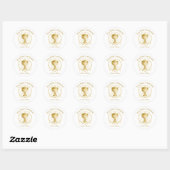 First Communion Gold Chalice Laurel Wreath Sticker (Blatt)