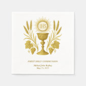 First Communion Gold Eucharist Chalice Serviette (Vorderseite)