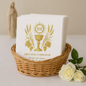 First Communion Gold Eucharist Chalice Serviette