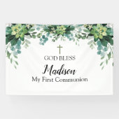 First Communion Greenery backdrop Banner (Horizontal)