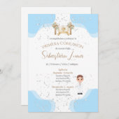 First Communion Invitation Boy Einladung (Vorne/Hinten)