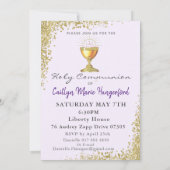 First Communion Invite Purple Einladung (Rückseite)