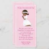 First Communion Lesezeichen Black Girl Dankeskarte (Vorne/Hinten)