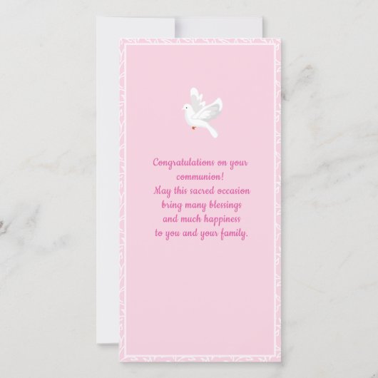 First Communion Lesezeichen Black Girl Dankeskarte (Rückseite)