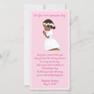 First Communion Lesezeichen Black Girl Dankeskarte