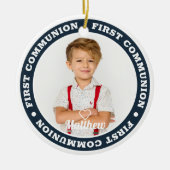 First Communion Modern Custom Foto von Keepsake Keramik Ornament (Vorne)