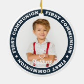 First Communion Modern Custom Foto von Keepsake Keramik Ornament (Hinten)
