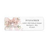 First Communion Pink Bow Roses Return Address (Vorne)