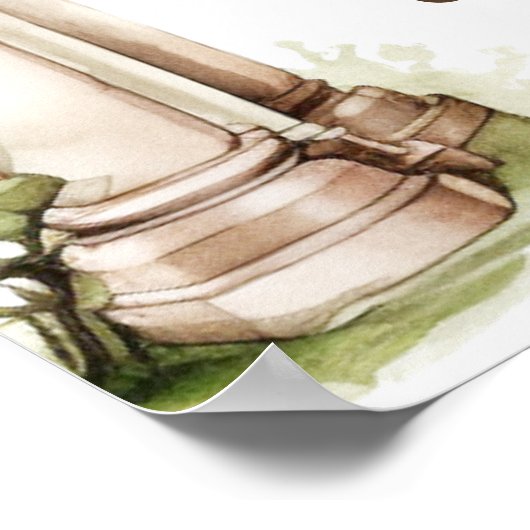 First Communion Pink Florals Arch Cross Welcome Poster (Ecke)