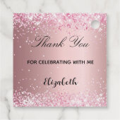 First communion pink glitter thank you cross geschenkanhänger (Rückseite)