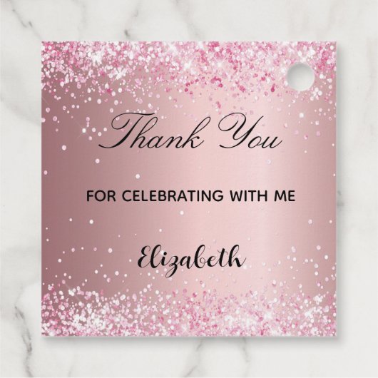 First communion pink glitter thank you cross geschenkanhänger (Rückseite)