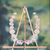 First Communion pink peonies welcome Acrylschild (Neutral)