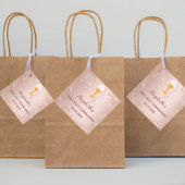 First Communion Rose gold Glitzer vielen Dank Geschenkanhänger